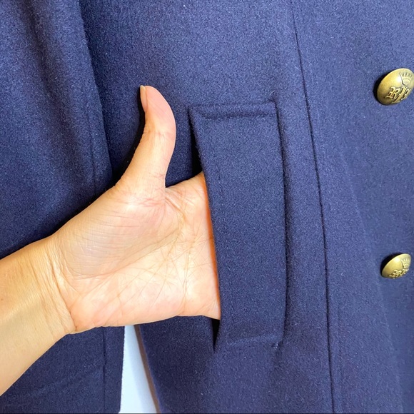 Lauren Ralph Lauren Double Breasted Blue Wool Coat - Picture 5 of 9